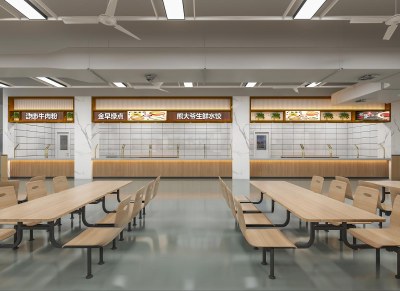 现代食堂3D模型下载